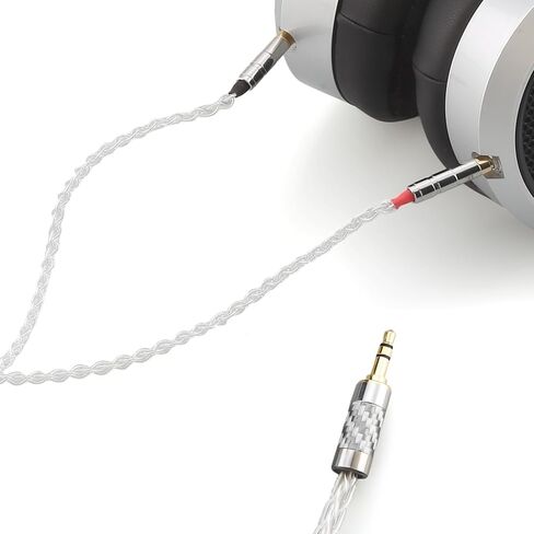 4-Pin XLR Balanced Male Cable 2m Pure Silver Headphone Cables for Hifiman Ananda, Denon AH-D600, AH-D7200, AH-D7100 and Other Audio Player (NEUTRIK 4 Pin XLR to Dual 3.5mm Male Version) in Kuwait