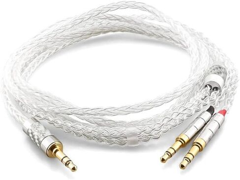 4-Pin XLR Balanced Male Cable 2m Pure Silver Headphone Cables for Hifiman Ananda, Denon AH-D600, AH-D7200, AH-D7100 and Other Audio Player (NEUTRIK 4 Pin XLR to Dual 3.5mm Male Version) in Kuwait