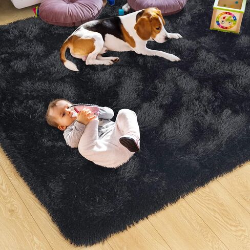Ultra Soft Cream White Rugs for Bedroom 9x12 Feet, Fluffy Shag Area Rugs for Living Room, Large Comfy Furry Rug for Boys Kids Baby Room Decor, Non Slip Nursery Rug Modern Indoor Fuzzy Floor Carpet in Saudi Arabia