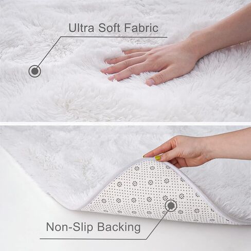 Ultra Soft Cream White Rugs for Bedroom 9x12 Feet, Fluffy Shag Area Rugs for Living Room, Large Comfy Furry Rug for Boys Kids Baby Room Decor, Non Slip Nursery Rug Modern Indoor Fuzzy Floor Carpet in Saudi Arabia