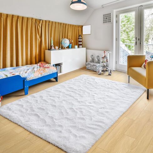 Ultra Soft Cream White Rugs for Bedroom 9x12 Feet, Fluffy Shag Area Rugs for Living Room, Large Comfy Furry Rug for Boys Kids Baby Room Decor, Non Slip Nursery Rug Modern Indoor Fuzzy Floor Carpet in Saudi Arabia