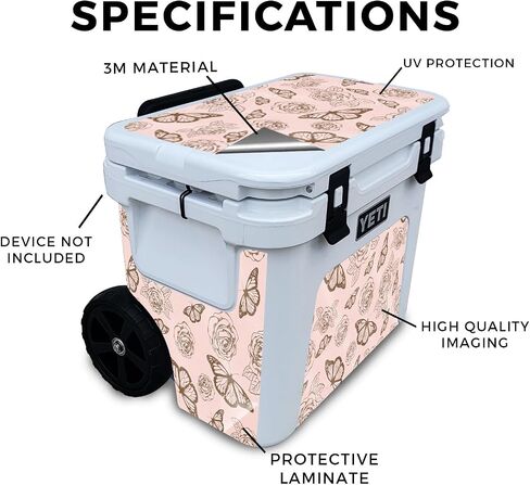 Carbon Fiber Skin Compatible with Yeti Roadie 32 Wheeled Cooler - Cartoon Mania - Premium 3M Vinyl Protective Wrap Decal Cover - Easy to Apply | Crafted in The USA by MightySkins in Saudi Arabia