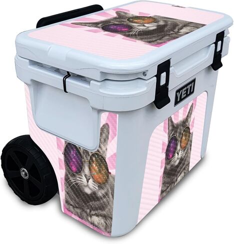 Carbon Fiber Skin Compatible with Yeti Roadie 32 Wheeled Cooler - Cartoon Mania - Premium 3M Vinyl Protective Wrap Decal Cover - Easy to Apply | Crafted in The USA by MightySkins in Saudi Arabia