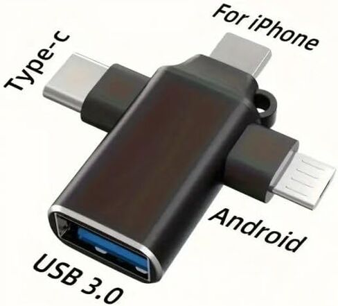 4 in 1 OTG Adapter, Aluminum Material, Sturdy and Durable in Saudi Arabia