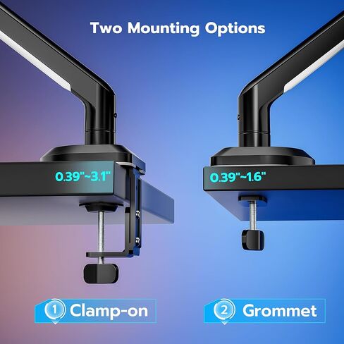 Monitor Desk Mount, Single Monitor Arm for Monitors up to 32 inches and 19.8 lbs, Articulating Mechanical Spring 32 Inch Computer Monitor Mount with Clamp and Grommet Base, White in Saudi Arabia