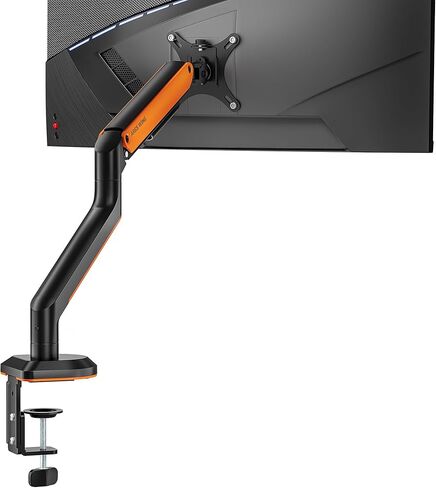 Monitor Desk Mount, Single Monitor Arm for Monitors up to 32 inches and 19.8 lbs, Articulating Mechanical Spring 32 Inch Computer Monitor Mount with Clamp and Grommet Base, White in Saudi Arabia