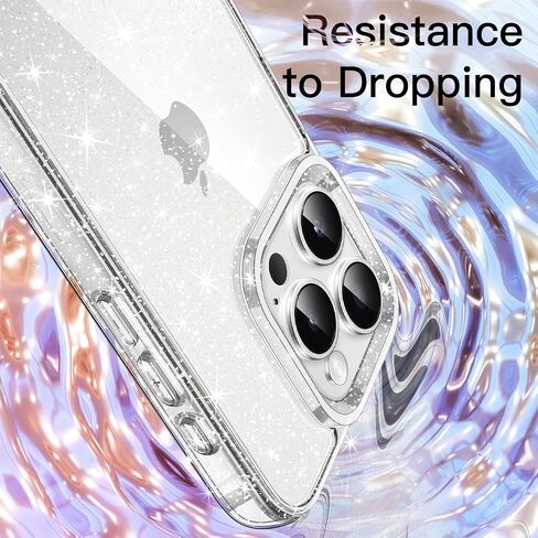 JETech Glitter Case for iPhone 16 Pro 6.3-Inch, Bling Sparkle Shockproof Phone Bumper Cover, Cute Sparkly for Women and Girls (Clear) in Saudi Arabia