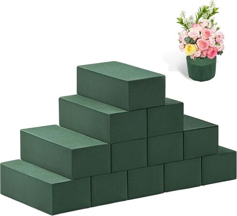 Tunnkit 6 قطع من مكعبات إسفنجية زهرية، (7.8 بوصة طول × 3.5 بوصة عرض × 2.4 بوصة ارتفاع) رغوة زهور خضراء رطبة وجافة لترتيب الزهور الطازجة والاصطناعية من الطوب الرغوي النباتي لوازم بائع الزهور الفنون والحرف اليدوية لحفلات الزفاف in Saudi Arabia
