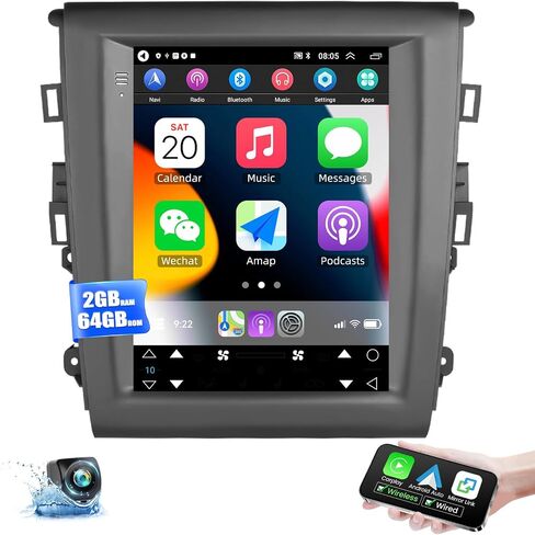 [2+64G] Android 13 Car Stereo for Ford Fusion Ford Mondeo 2013-2018 with Apple Carplay&Android Auto,9.7 Inch Touch Screen Car Radio with GPS WiFi Bluetooth FM/RDS SWC Dual USB/AUX-in+Backup Camera in Saudi Arabia