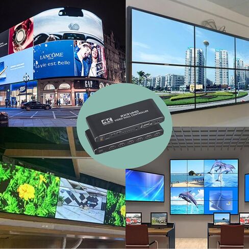 Video Wall Controller, 4K@30Hz 2X3 TV Wall Processor with 1 HDMI Input+ 6 HDMI Output + Audio Out, with RS232. Support 180° Rotate, 6 HDMI Output Support Images Stitching 2x3 2x2 1x6 6x1 etc in Saudi Arabia