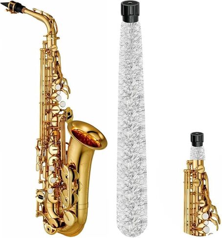 Tenor Saxophone Cleaning Swab, Tenor Sax Pad Saver Brush Cleaner, Ultra Absorbent Cotton Sax Cleaning & Care Kit, Suitable for Tenor Sax, Length 28'' in Saudi Arabia