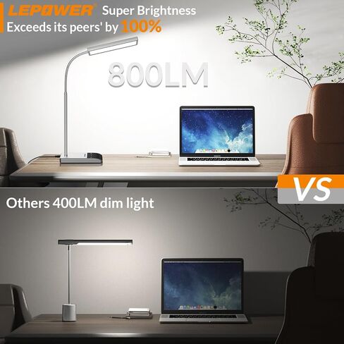 LEPOWER LED Desk Lamp, 800LM for Home Office, 12W Reading , Eye-Caring Desk Light, Touch Table Lamp, Gooseneck Lamp, 50 Lighting Modes, Bright Desk Lamps for Bedroom, Study Room in Saudi Arabia