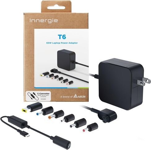 Innergie T6 65W Universal Laptop Charger Power Adapter with 100W C-Converter Cable - Compatible with Most Laptop Brands and USB-C Devices. (Delta Electronics) in Saudi Arabia