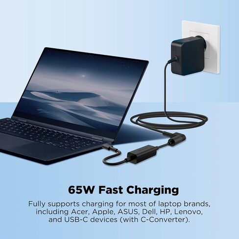 Innergie T6 65W Universal Laptop Charger Power Adapter with 100W C-Converter Cable - Compatible with Most Laptop Brands and USB-C Devices. (Delta Electronics) in Saudi Arabia
