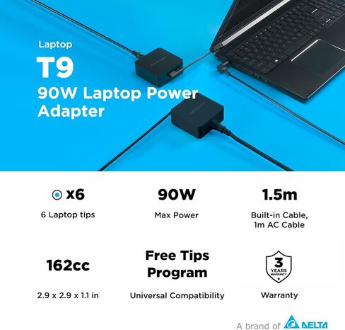 Innergie T6 65W Universal Laptop Charger Power Adapter with 100W C-Converter Cable - Compatible with Most Laptop Brands and USB-C Devices. (Delta Electronics) in Saudi Arabia