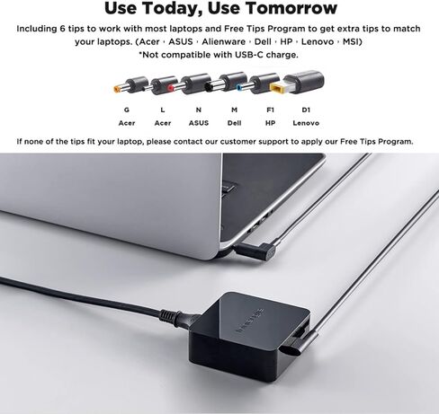 Innergie T6 65W Universal Laptop Charger Power Adapter with 100W C-Converter Cable - Compatible with Most Laptop Brands and USB-C Devices. (Delta Electronics) in Saudi Arabia