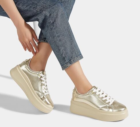 LUCKY STEP Women's Platform Fashion Sneakers Thick Sole | Classic Low Top | Casual Walking | Tennis Style|Anti-Slip in Saudi Arabia