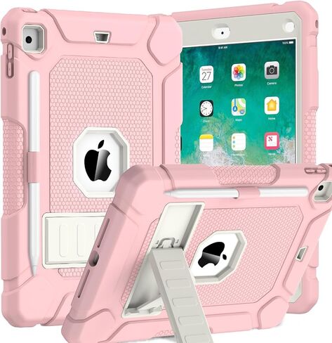 BMOUO Case for iPad 6th 5th Generation (iPad 9.7 inch, 2018/2017), Pink in Kuwait