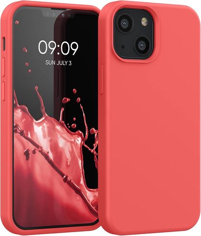 حافظة kwmobile متوافقة مع حافظة Apple iPhone 13 Mini - غطاء هاتف من السيليكون TPU مع لمسة نهائية ناعمة - أصفر مشع in Saudi Arabia