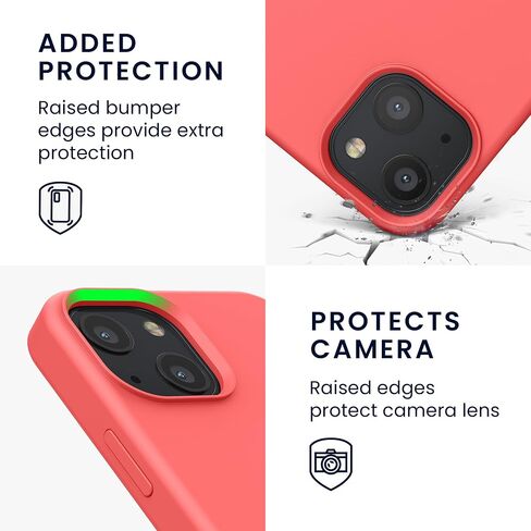 حافظة kwmobile متوافقة مع حافظة Apple iPhone 13 Mini - غطاء هاتف من السيليكون TPU مع لمسة نهائية ناعمة - أصفر مشع in Saudi Arabia