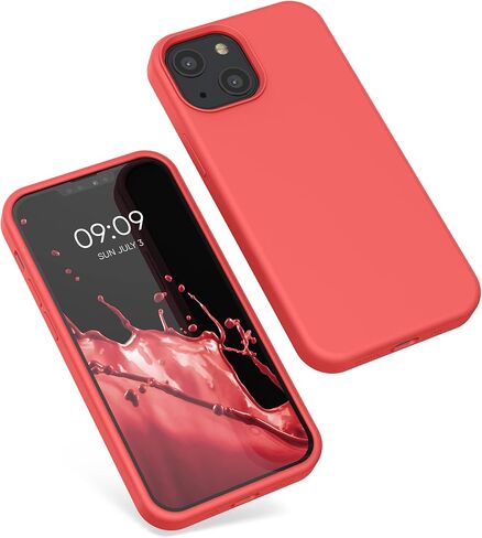 حافظة kwmobile متوافقة مع حافظة Apple iPhone 13 Mini - غطاء هاتف من السيليكون TPU مع لمسة نهائية ناعمة - أصفر مشع in Saudi Arabia