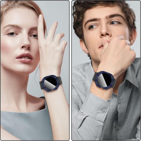 Suoman 2+2 Pack for Samsung Galaxy Watch 7 Ultra 47mm Case,Privacy Full Coverage Tempered Glass Screen Protector+Soft TPU Hollow Edge Case for Galaxy Watch 7 Ultra 47mm (Black+Black) in Saudi Arabia