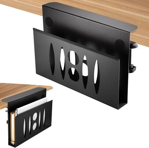 Desk Side Storage, Under Desk Storage, No Drill Steel Hanging Desk Organizer, Laptop Holder, Desk Storage Holder for Office & Home.(White), x-cbzj-002 in Saudi Arabia