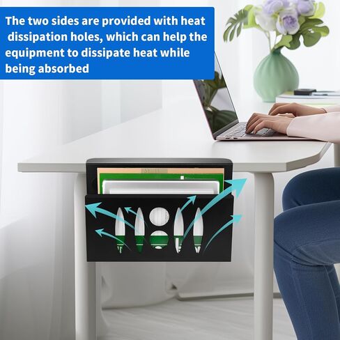 Desk Side Storage, Under Desk Storage, No Drill Steel Hanging Desk Organizer, Laptop Holder, Desk Storage Holder for Office & Home.(White), x-cbzj-002 in Saudi Arabia