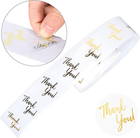 Whaline 1000Pcs Clear Thank You Stickers Round Transparent PVC Stickers Self-Adhesive Envelope Seal Labels for Business Wedding Festival Baby Shower Birthday Party, 1.5 Inch in Kuwait