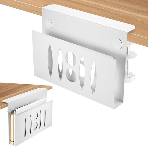Desk Side Storage, Under Desk Storage, No Drill Steel Hanging Desk Organizer, Laptop Holder, Desk Storage Holder for Office & Home.(White), x-cbzj-002 in Saudi Arabia