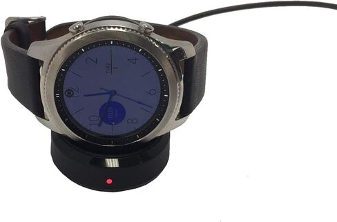 قاعدة شحن لاسلكية أصلية Samsung Qi EP-YO805 - لجهاز Galaxy Gear S4 SM-R800، SM-R810 وGear S3 Classic مع قلم USB MKK بطول 5 أقدام in Saudi Arabia