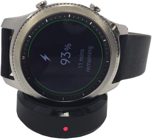 قاعدة شحن لاسلكية أصلية Samsung Qi EP-YO805 - لجهاز Galaxy Gear S4 SM-R800، SM-R810 وGear S3 Classic مع قلم USB MKK بطول 5 أقدام in Saudi Arabia