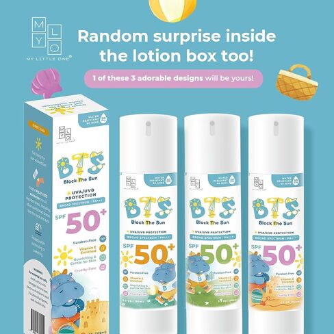 MyLO BTS SPF 50 Sunscreen, Broad-Spectrum UVA UVB Face & Skincare Protection, PA+++, Nourishing Moisturizer For All Baby, Kids & Adult Skin Types, Paraben Free, Water Resistant (Lotion 30ml) in Saudi Arabia