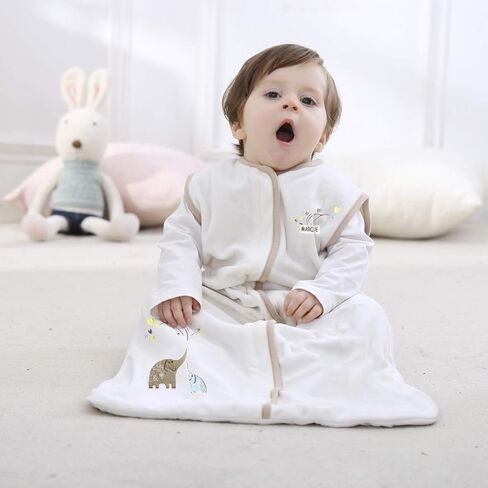Unisex Baby Sleeping Bag - Super Soft Baby Wearable Blanket - Creamy Elephant Medium in Saudi Arabia