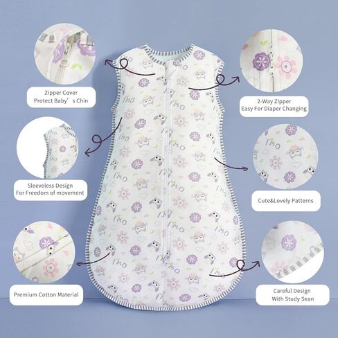 insular Wearable Blanket 2 Pack Cotton Baby Sleep Sack with 2-Way Zipper for Boys Girls Unisex, 2 Pack in Kuwait