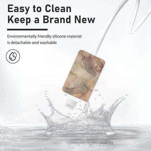 Data Cable Protector for iPhone Type-c, Unique Luxury Marble Pattern 4pcs Soft Phone Cable Protector,Charging Cord Protector,Cable Chomper,Cable Sleeve Cord Saver for Women Girls in Saudi Arabia