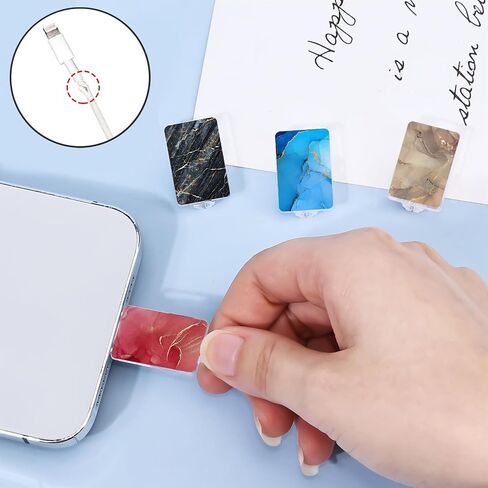 Data Cable Protector for iPhone Type-c, Unique Luxury Marble Pattern 4pcs Soft Phone Cable Protector,Charging Cord Protector,Cable Chomper,Cable Sleeve Cord Saver for Women Girls in Saudi Arabia