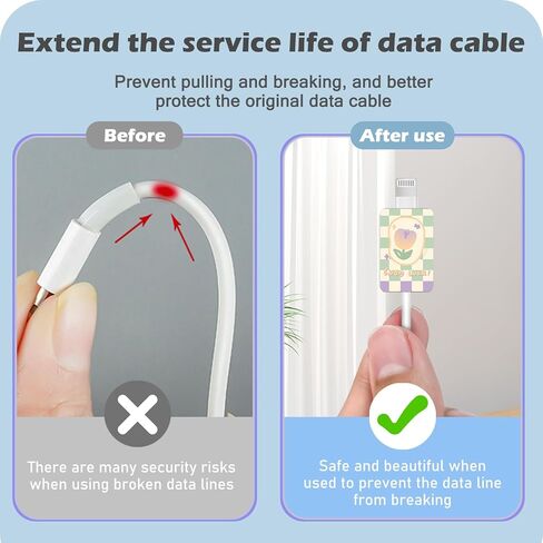 Data Cable Protector for iPhone Type-c, Unique Luxury Marble Pattern 4pcs Soft Phone Cable Protector,Charging Cord Protector,Cable Chomper,Cable Sleeve Cord Saver for Women Girls in Kuwait