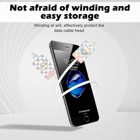 Data Cable Protector for iPhone Type-c, Unique Luxury Marble Pattern 4pcs Soft Phone Cable Protector,Charging Cord Protector,Cable Chomper,Cable Sleeve Cord Saver for Women Girls in Kuwait