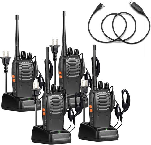 BAOFENG BF-888S Walkie Talkies Long Range with Earpieces 16 Channel Flashlight Walkie Talkies for Adults Rechargeable Handheld Two Way Radios - 4 Pack in Saudi Arabia