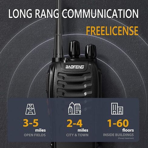BAOFENG BF-888S Walkie Talkies Long Range with Earpieces 16 Channel Flashlight Walkie Talkies for Adults Rechargeable Handheld Two Way Radios - 4 Pack in Saudi Arabia