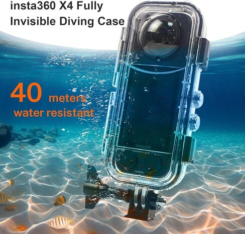 FitStill 40M/131FT Underwater Waterproof Diving Housing Compatible for Insta 360 X4,Invisible Dive Protective Cover Shell Accessories Case for Insta360x4 Camera in Kuwait