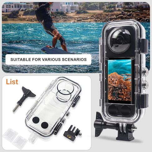 FitStill 40M/131FT Underwater Waterproof Diving Housing Compatible for Insta 360 X4,Invisible Dive Protective Cover Shell Accessories Case for Insta360x4 Camera in Kuwait