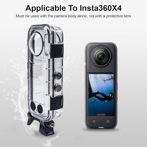 FitStill 40M/131FT Underwater Waterproof Diving Housing Compatible for Insta 360 X4,Invisible Dive Protective Cover Shell Accessories Case for Insta360x4 Camera in Kuwait