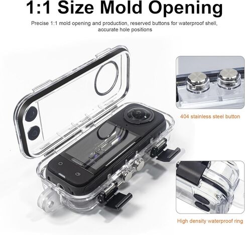 FitStill 40M/131FT Underwater Waterproof Diving Housing Compatible for Insta 360 X4,Invisible Dive Protective Cover Shell Accessories Case for Insta360x4 Camera in Kuwait