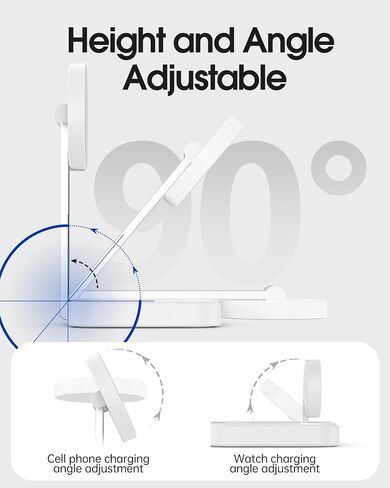 Magnetic Charging Station for Apple Watch 10/9/8/7/6,Foldable Wireless Charger for iPhone 16 15 14 13 12 Pro Max,3 in 1 Adjustable Angle Phone Holder Travel Dock,Mag-Safe Charger Stand for AirPods Pro in Saudi Arabia