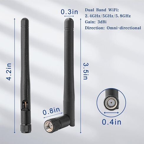 Dual Band WiFi Antenna, 2.4GHz 5GHz 5.8GHz 3dBi MIMO RP-SMA Male (2-Pack), Directional Antenna for Desktop PC, Security Cameras, Video Surveillance, Wireless Network Cards,Bluetooth Antenna in Saudi Arabia