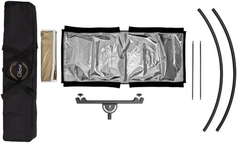 مجموعة عاكس الضوء المنحني Glow ArcLight II، عاكس تصوير محمول للاستوديو والصور والفيديو والصور الشخصية مع عاكس الضوء الأبيض، عاكس ذهبي، عاكس فضي وحقيبة (18 بوصة × 37 بوصة) in Kuwait