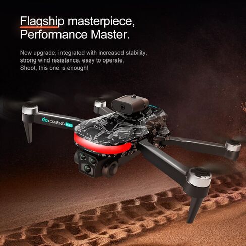 طائرة بدون طيار مع كاميرا 4K للبالغين والأطفال، طائرة بدون طيار FPV بدون طيار صغيرة للمبتدئين مع حقيبة حمل، مفتاح واحد للإقلاع/الأرض، وضع التدفق البصري، قلاب 360 درجة، طيران نقطة الطريق in Saudi Arabia