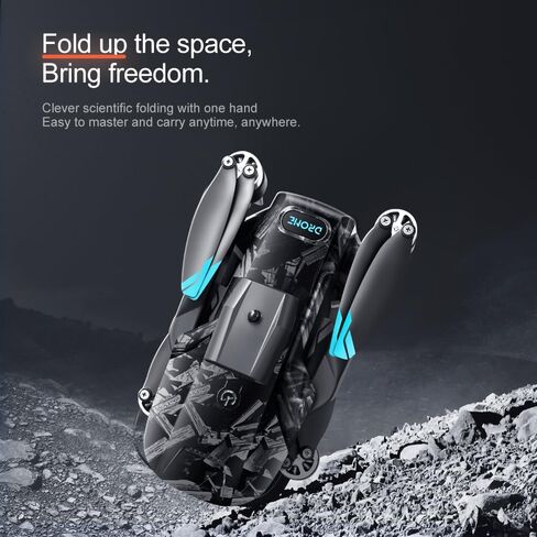 طائرة بدون طيار مع كاميرا 4K للبالغين والأطفال، طائرة بدون طيار FPV بدون طيار صغيرة للمبتدئين مع حقيبة حمل، مفتاح واحد للإقلاع/الأرض، وضع التدفق البصري، قلاب 360 درجة، طيران نقطة الطريق in Saudi Arabia